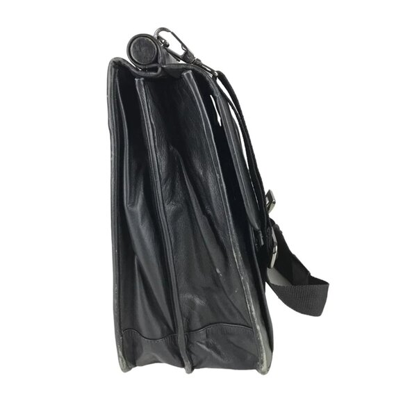 Wilsons Leather Unisex Black Leather Top Handle Briefcase Document Case Bag - Picture 5 of 12